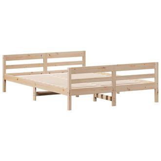 Berkfield Home Beautiful Bed Frame without Mattress 120x200 cm Solid Wood Pine in Natural | Size: Small Double