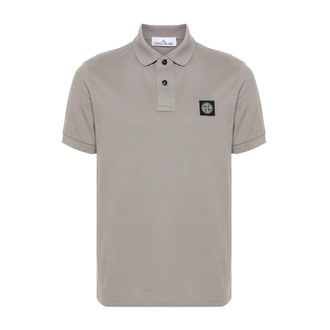 Stone Island Compass Patch Logo Polo - Heren - Polos - Grijs - S - Katoen - Tops