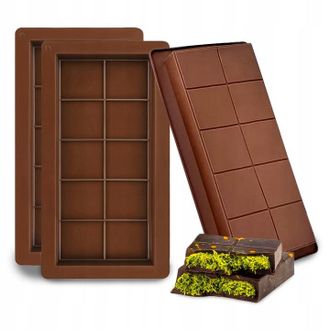 OEM Moldes De Silicona Para Tableta De Chocolate Marr&oacute;n Dubai, 13,5 X 25 Cm (x2)