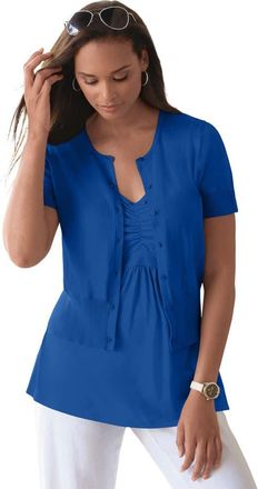 Jessica London Jewel Neck Shrug in Dark Sapphire at Nordstrom, Size 24
