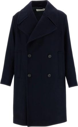 Sunflower Dubbele-breasted jas - Heren - Mantel - Blauw - L - Wol - Jassen
