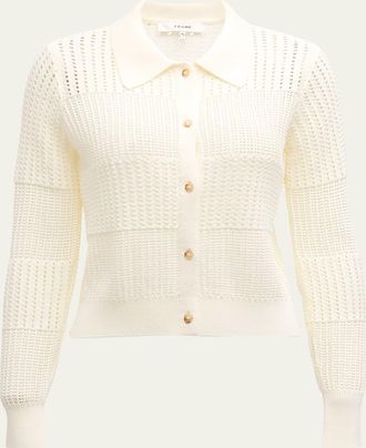 Frame Denim Shrunken Crochet Cardigan