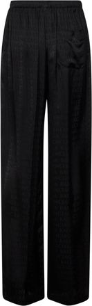 Balenciaga Womens Black Jacquard Satin Pajama-Style Trousers Viscose