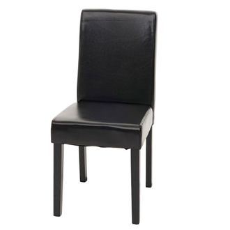 Hhg Nunca Usado] Littau Silla De Comedor, Silla De Cocina, Cuero, Negro, Patas Oscuras