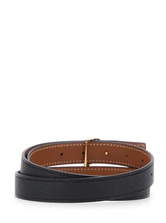 Tory Burch Womens Belt Miller Reversible Black Leather Cow
