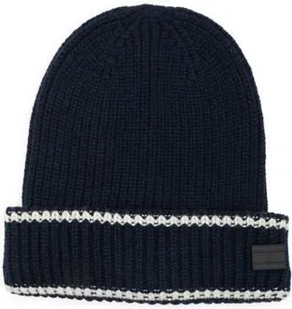 Tommy Hilfiger Varsity Skeleton Knit Cuff Beanie in Desert Sky at Nordstrom Rack