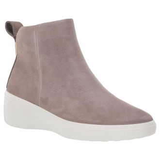 Ecco Ecco Soft 7 Wedge Leather Womens Ankle Boots - Warm Grey - Size:UK 4-4.5