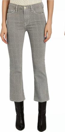 Frame Denim Le Cropped Mini Boot Pants In Window Pane Plaid