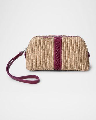 Callista Crafts Woven Fabric & Leather Wristlet