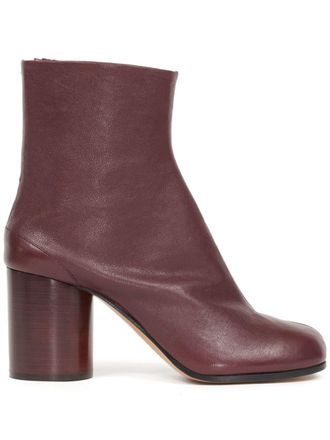 Maison Margiela Tabi 80mm leather ankle boots - women - Calf Leather/Calf Leather/Lambskin - 40 - Red