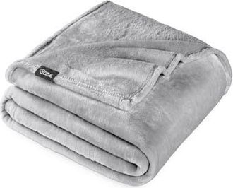 Bare Home Microplush Fleece Throw Blanket in Light Grey at Nordstrom, Size Standard
