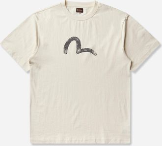 Evisu Men s Ebisu and Seagull Print T-Shirt Ecru
