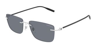 Montblanc MB0429S 002 Mens Sunglasses Silver Size 56