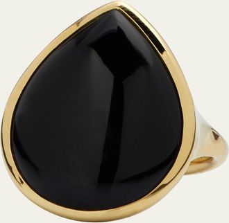 Ippolita 18K Polished Rock Candy Medium Teardrop Ring in Onyx; Size 7