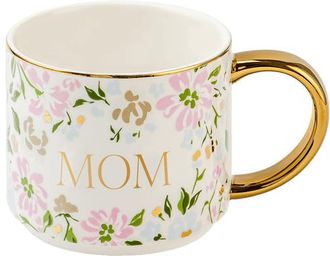 Sweet Water Decor Patterned 14 oz Gold Handle Coffee Mug in Floral Mom at Nordstrom