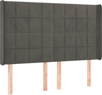 vidaXL Cabecero Con Led De Terciopelo Gris Oscuro 147x16x118/128 Cm Vidaxl