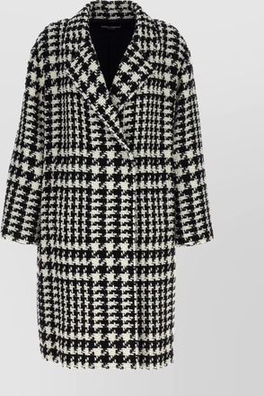Dolce & Gabbana houndstooth wool blend coat