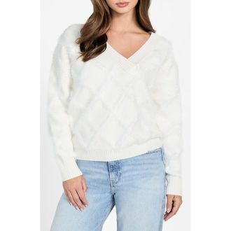 Guess Diamond Stitch Sweater in White at Nordstrom, Size X-Small