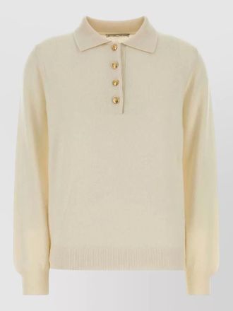 Blaz&eacute; Milano cashmere wool long-sleeve polo top