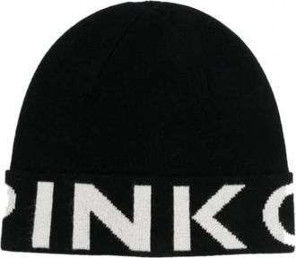 Pinko Calamaro Beanie - Dames - Hoeden - Zwart - ONE Size - Wol - Accessoires