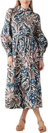 Kudibal Copenhagen Rosetta Midi Jurk - Dames - Shirt Kleedjes - Veelkleurig - L - Kleedjes