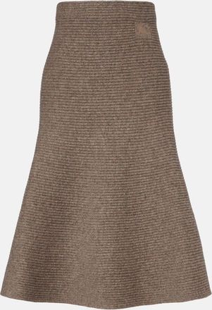 Burberry Gonna midi in maglia di misto lana