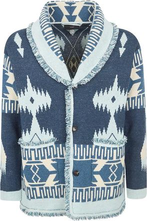 Alanui Cashmere Knitwear, male, Multicolor, Size: XS Icon Jacquard Cardigan