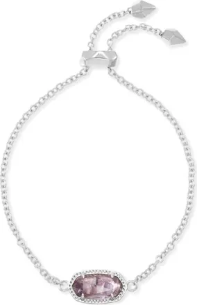 Kendra Scott Womens Elaina Delicate Chain Bracelet In Rhodium Purple Amethyst