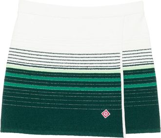 Casablanca Striped Wrap-front Mini Skirt