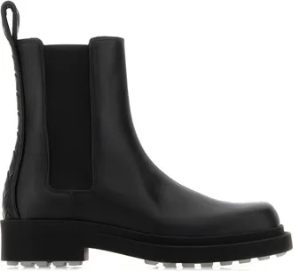 Bottega Veneta Black Leather Chelsea Ben Ankle Boots