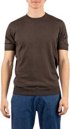 FILIPPO DE LAURENTIIS T-shirt met ronde hals - Heren - Ronde hals truien - Bruin - 2XL - Katoen - Truien & Vesten