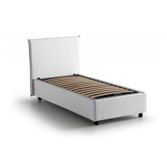 Talamo Italia Talamo Italia - Cama Individual Cira, Cama Contenedor Con Revestimiento De Tela, 100% Made In Italy, Apertura Frontal, Adecuado Para Colch&oacute;n Cm 90x200