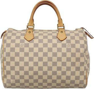 Louis Vuitton Speedy 30 White Canvas Handbag (Pre-Owned)