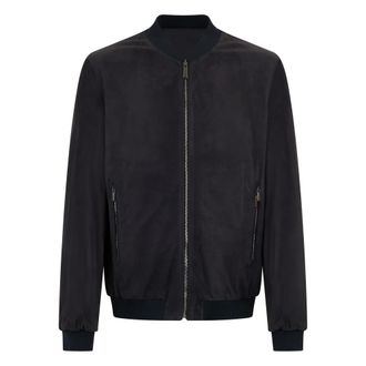 Moorer Bomber Jackets, male, Blue, Size: 3XL Leather Bomber Jacket
