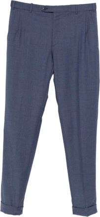 Brioni Tailored Broeken - Heren - Nette broeken - Blauw - M - Katoen - Broeken