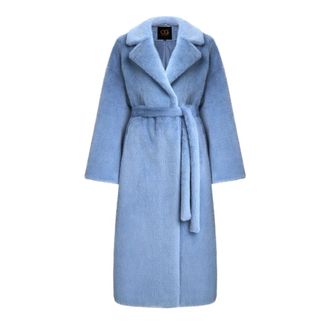 Cesare Gaspari Arctic Fox Coat - Dames - Mantels - Blauw - Maat: L Poliester