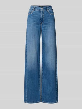 Marc Cain High Waist Wide Fit Jeans mit Nieten in Jeansblau, Gr&ouml;&szlig;e 34