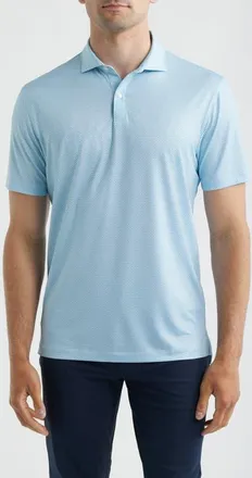 Johnnie-O Darts Microprint Performance Jersey Polo in Cabana Blue at Nordstrom, Size X-Large