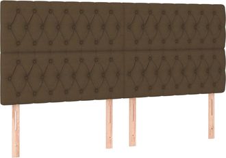 vidaXL Cabeceros 4 Unidades De Tela Marr&oacute;n Oscuro 90x7x78/88 Cm Vidaxl