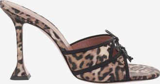 Amina Muaddi Leopard Print Slip-on Heels