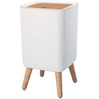 OEM Poubelle De Salle De Bain Push Bois Polypropyl&egrave;ne 10 L