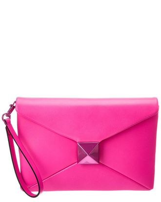 Valentino One Stud Leather Clutch