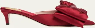 Valentino Garavani 45mm Yolande Satin Bow Mule Pumps