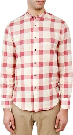 Brooklyn Brigade Nash Plaid Mandarin Collar Long Sleeve Shirt in Ivory Multi at Nordstrom Rack, Size Xx-Large