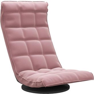 vidaXL Silla de suelo giratoria de terciopelo rosa vidaXL