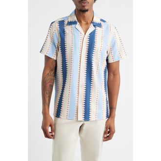 MAVRANS Strike a Match Print Weekend Camp Shirt in Blue at Nordstrom, Size Medium