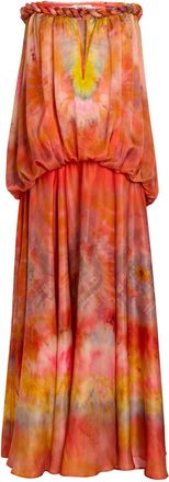 Zimmermann Luna Printed Strapless Silk Gown - Red - 0 (UK 8 / S)