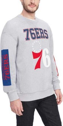 Tommy Jeans Mens Tommy Jeans Heather Gray Philadelphia 76ers Hayes Crew Neck Pullover Sweatshirt at Nordstrom, Size Xx-Large