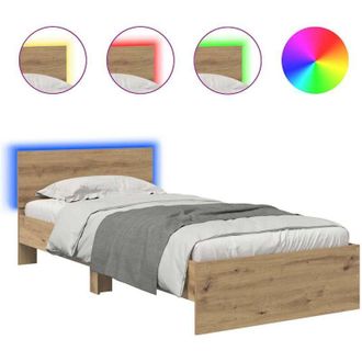 vidaXL Bed Frame Artisan Oak 90 x 200 cm Engineered Wood vidaXL