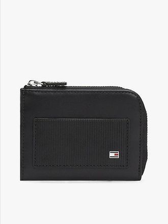 Tommy Hilfiger Hilfiger Flag Ribbed Leather Zip-Around Wallet